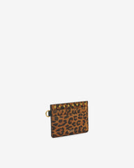 Oskan Suede Leopard Card Holder
