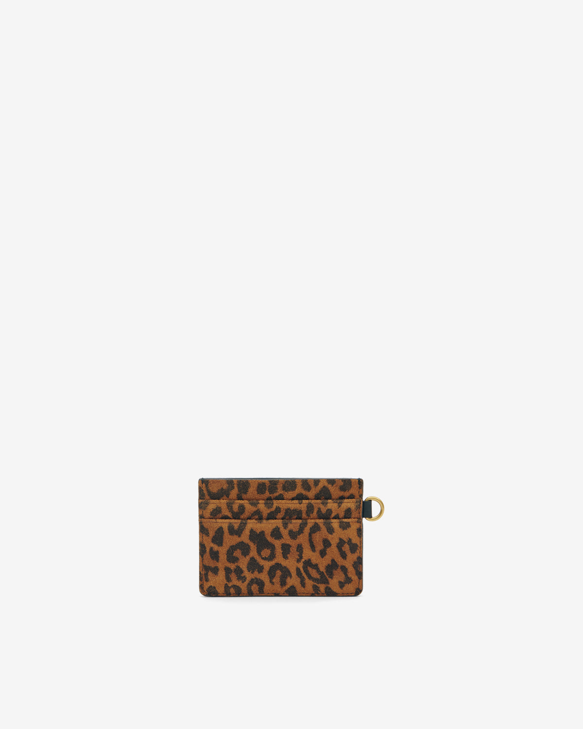 Oskan Suede Leopard Card Holder