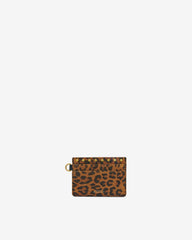 Oskan Suede Leopard Card Holder