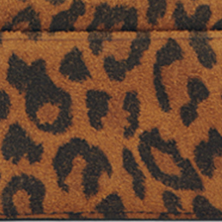Oskan Suede Leopard Card Holder