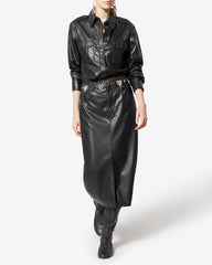 NILAURIA FAUX-LEATHER SKIRT