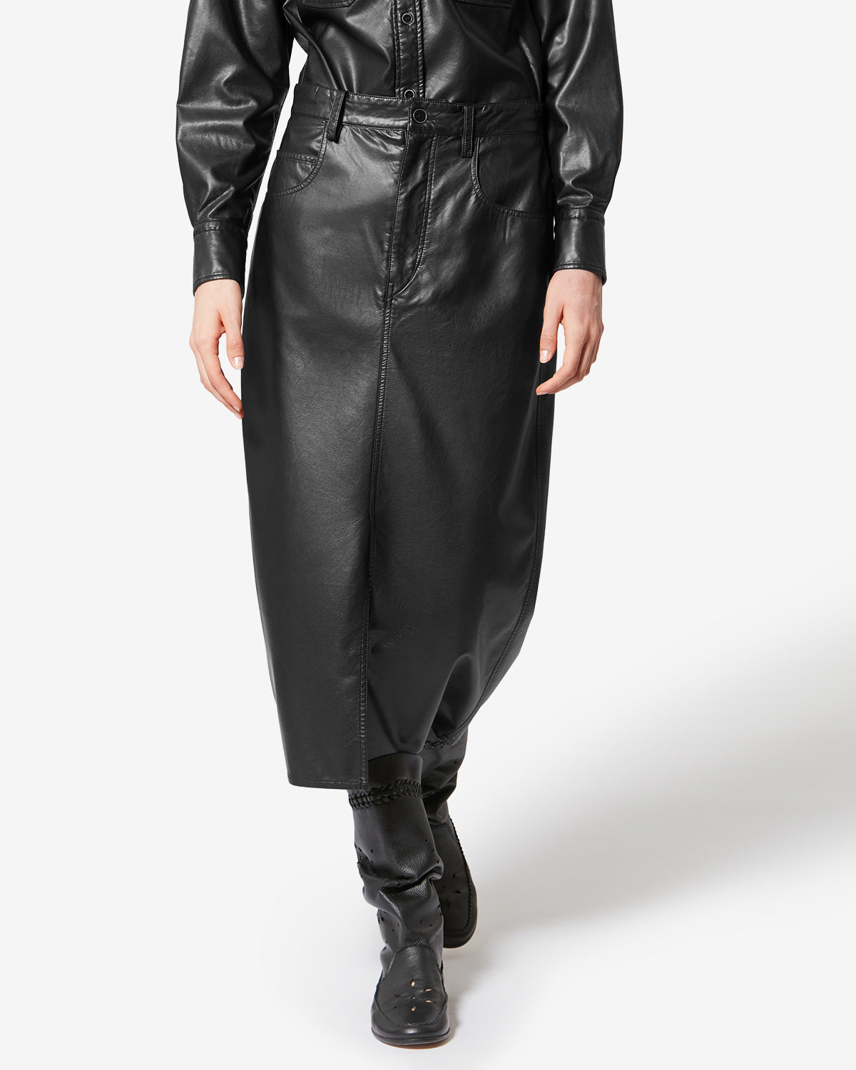 NILAURIA FAUX-LEATHER SKIRT