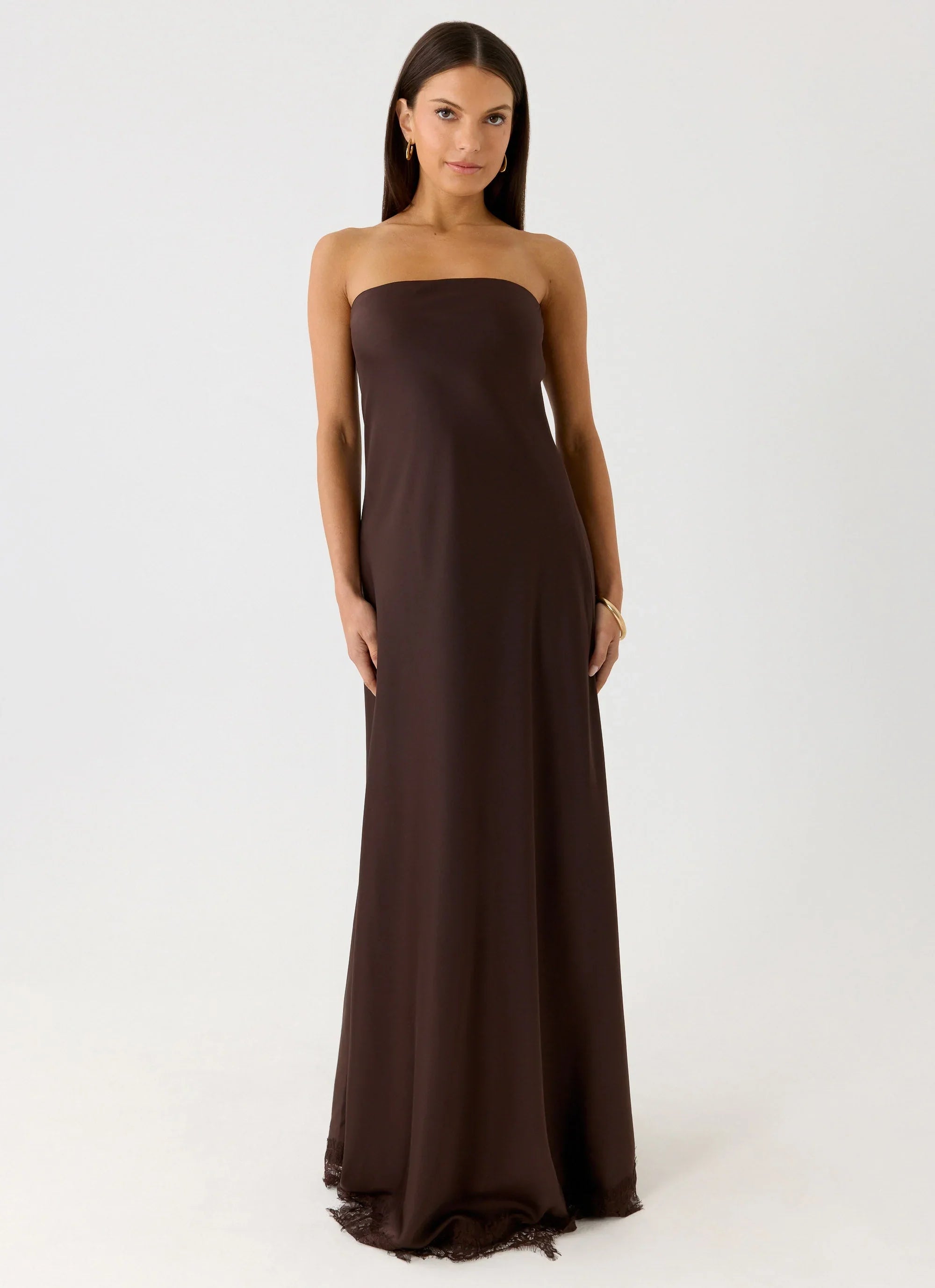 Kayleigh Strapless Maxi Dress - Chocolate Torte