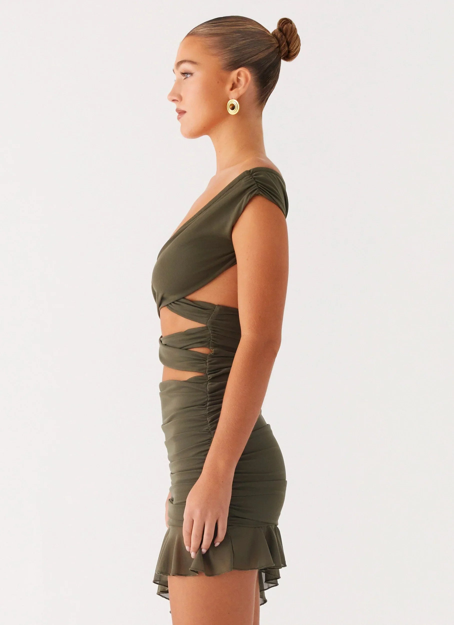 Ivy Whisper Mini Dress - Khaki