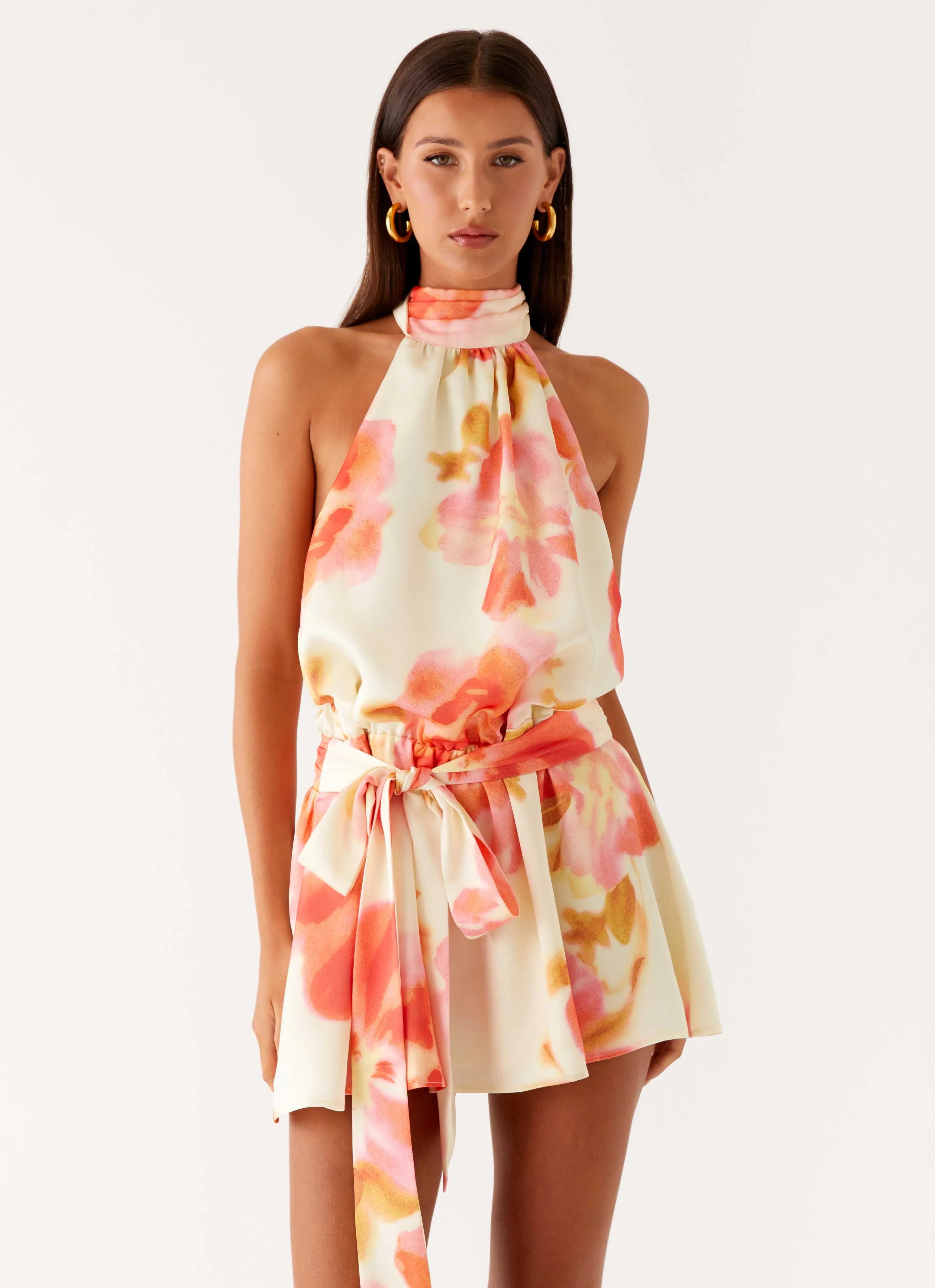 Diablo Backless Mini Dress - Mimosa Blossom